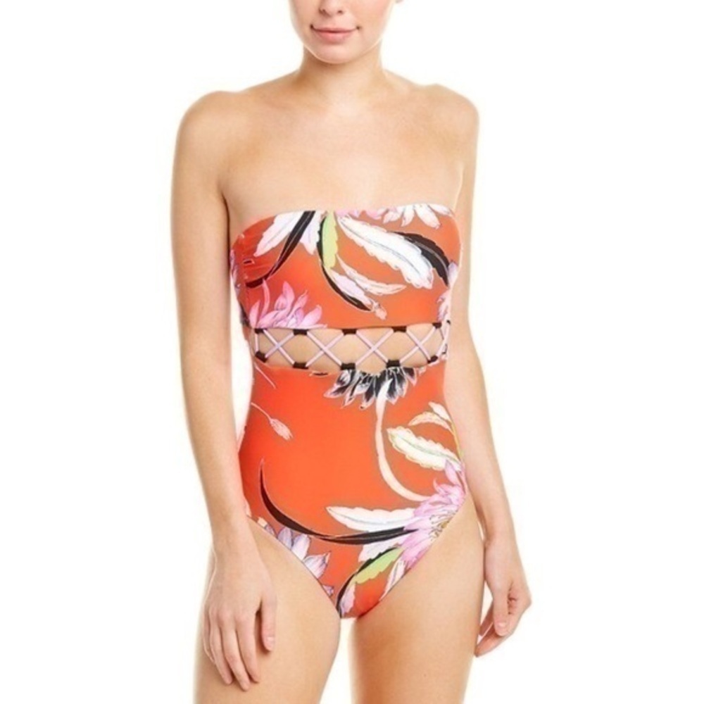 Trina Turk Womens Bandeau One-Piece